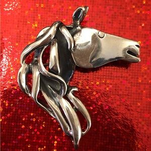 Vintage Silpada Sterling Silver Horse Head Equestrian Pin/Pendant I0653